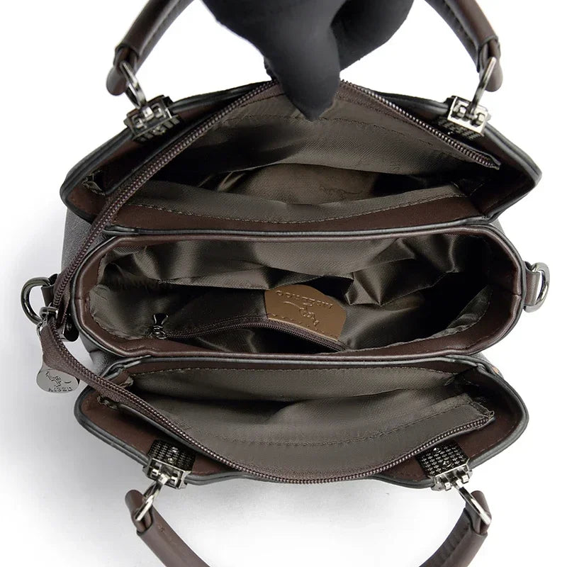 Luxury Handbag Fashion Print Large Capacity Soft Leather Women Shoulder Crossbody Bag Leisure Designer Ladies Purses and Handbag