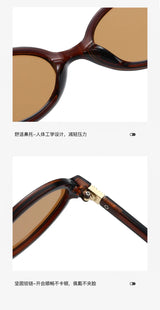 Fashion Oval Retro Sunglasses for Women – Simple Small Frame UV400 Protective Eyewear, Literary Style Luxury Design for Commuting & Travel