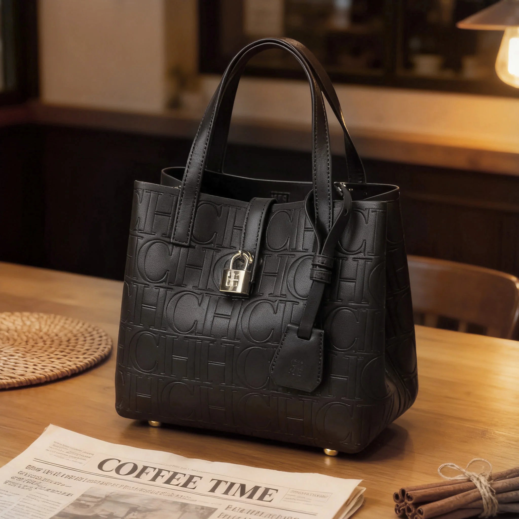 Embossed Letter Print Crossbody & Large Capacity Tote