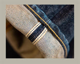 Red Tornado NOIR 21oz Selvedge Denim Straight Cut Jeans Indigo Rugged Style Men Pants