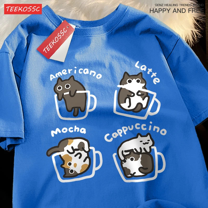 Mocha Latte Cat Graphic Tee
