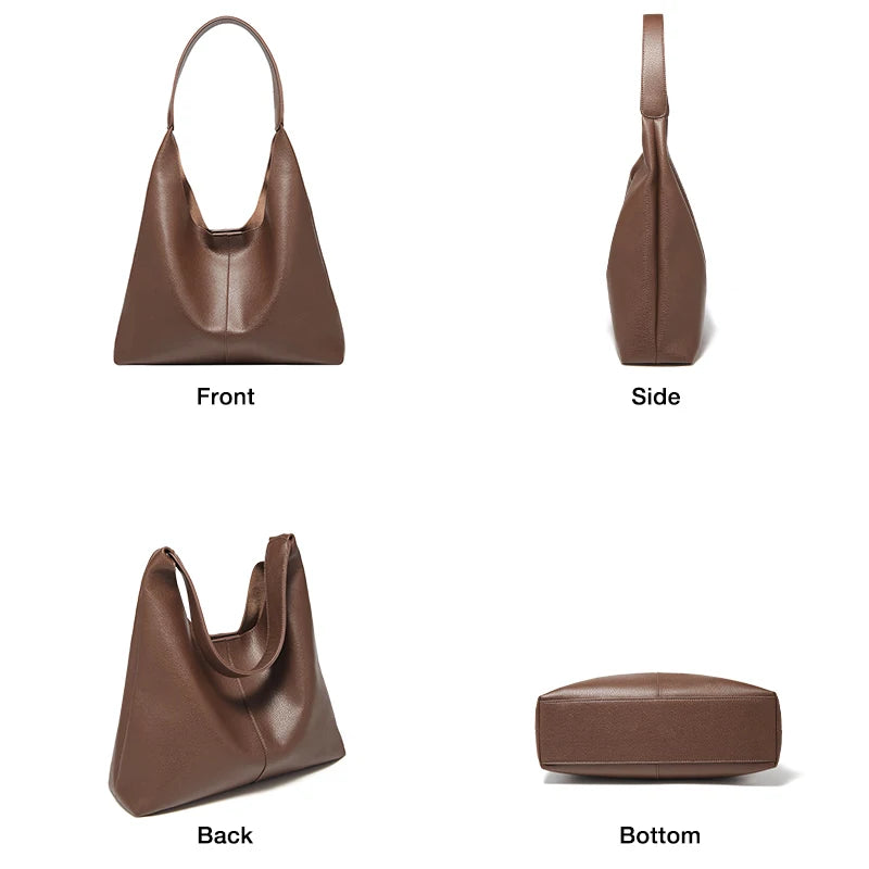 FOXER Minimalism Split Leather Women Shoulder Underarm Bag 2026 New Solid Casual Hobo Bag Female Daliy Tote Bag Purse