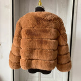 Elegant Winter Faux Fox Fur Crop Jacket