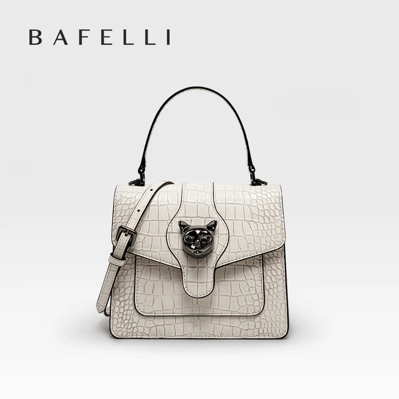 Bafelli Genuine Leather Structured Shoulder Bag