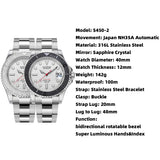 Sugess Master Dvier Watch For Men Automatic Mechanical Watches NH35A Movement Sapphire Luxury 100m Waterproof Clock S450-2 New