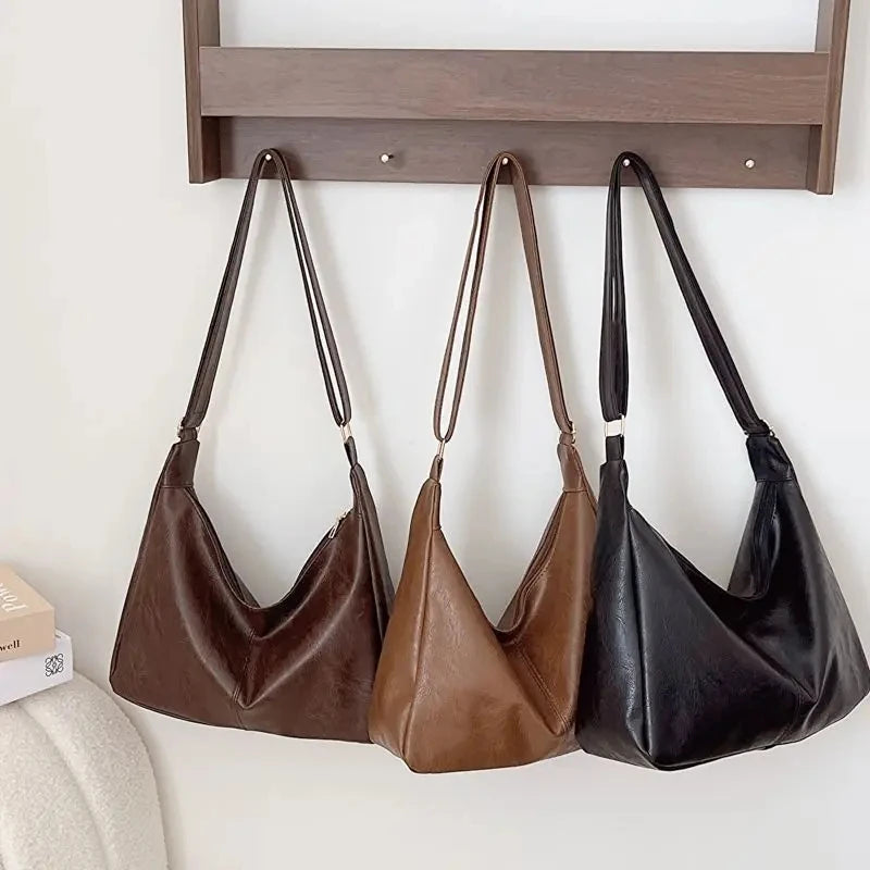 Vintage PU Leather Large Capacity Tote