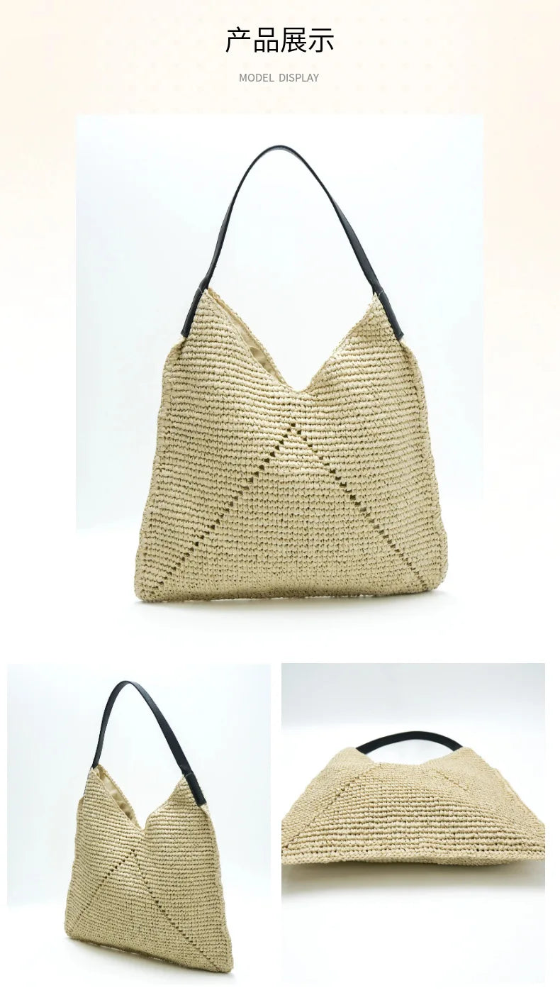Handwoven Basket Shoulder Bag – Women's Beach & Everyday Tote