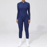 Long Sleeve Zip-Front Yoga Jumpsuit