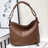 Women Luxury Bag Casual Tote Female Fashion Summer Beach Handbag Lady Popular Soft Cowhide Genuine Leather Shoulder Shopping Bag