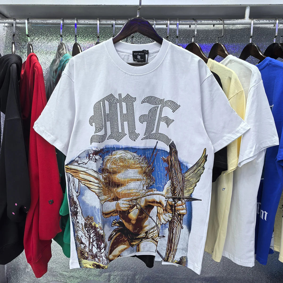 MIXED EMOTION Oversized Cotton Rhinestone T-Shirt