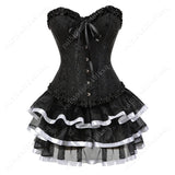 Women's Corset Dress with Straps & Lace | Plus Size Bustier Set