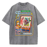 Unisex Washed Vintage Clown Graphic Cotton T-Shirt