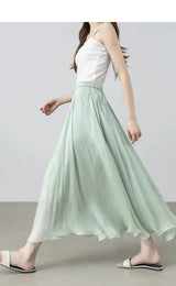 Sentubila Flowy A-Line Skirt – Iridescent Sheen