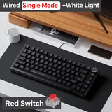 AJAZZ AK820 Wired With Rotary Volume Buttons Hot-Swappable Keys For Office And Home Mechanical Keyboards