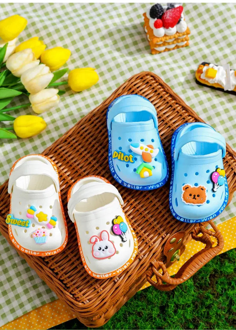 Cartoon Kids’ Summer Garden Clogs