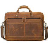 Men Briefcase Genuine Leather Laptop Bag 14 15.6" PC Doctor Lawyer Computer Bag Cowhide Male Briefcase Leather Men Business Bag