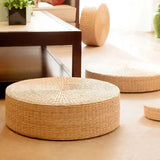 Handwoven Natural Straw Round Tatami Floor Cushion