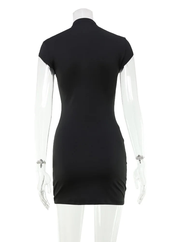 Elegant Bodycon Button-Front Mini Dress
