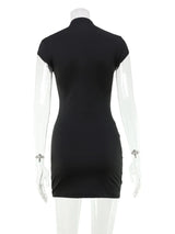 Elegant Bodycon Button-Front Mini Dress