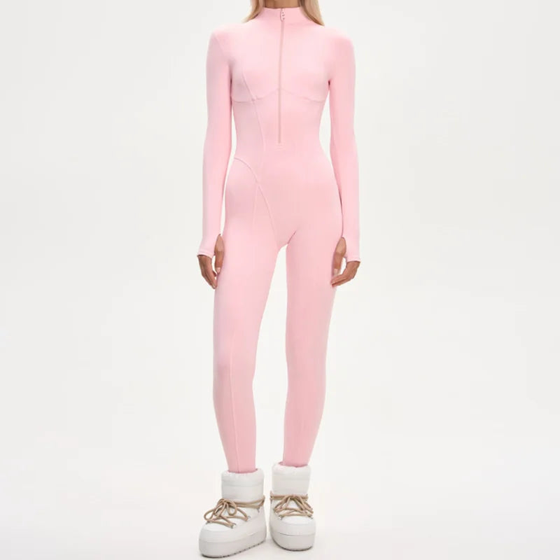 Slim-Fit Hooded Winter Ski Romper