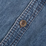 Vintage Street Denim Shirts For Men Male Summer Solid Shirt Short Sleeve Pocket Turn Down Button Shirt Hemden FüR MäNner