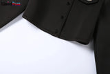 Weird Puss Fashionable Special Sleeve Jacket Women Y2K Autumn Warmth Solid Single-Breasted Wild Street Causal Short Outwear Coat