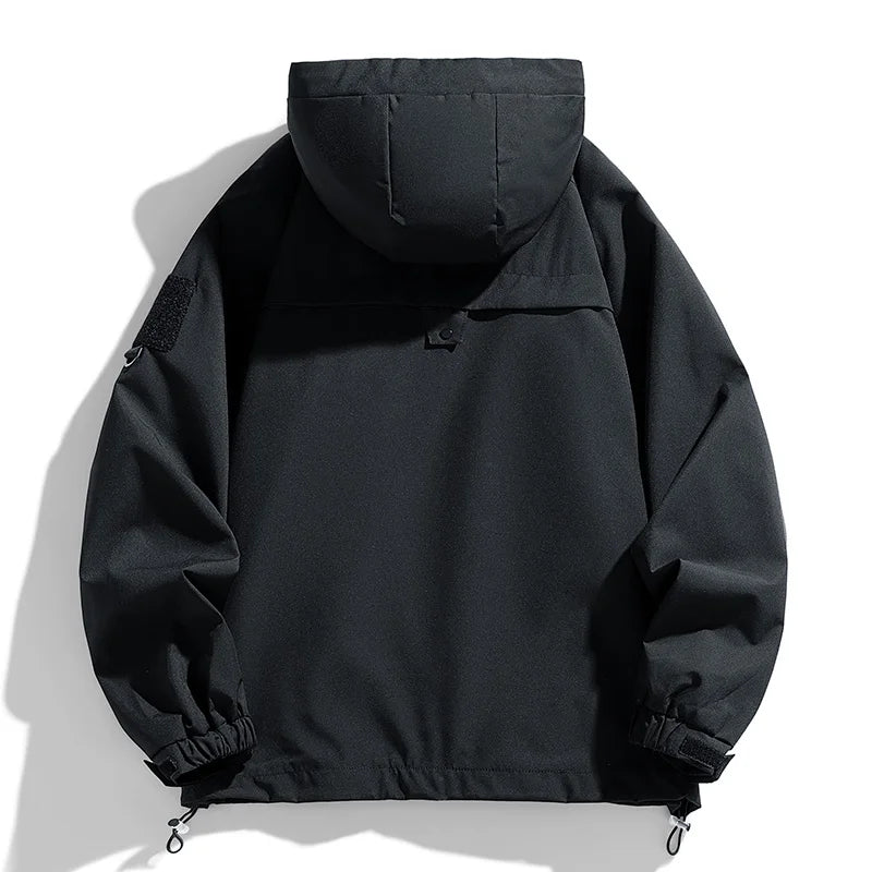 Men's Hooded Windbreaker Zip Jacket – Cargo Style