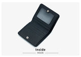 New Women Genuine Leather Mini Wallet RFID Folding Simple Ultra-thin Small Soft Cowhide Wallet Female Card Holder Coin Bags