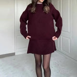 Chic USA-Made Knitted 2-Piece Sweater & Mini Skirt Set
