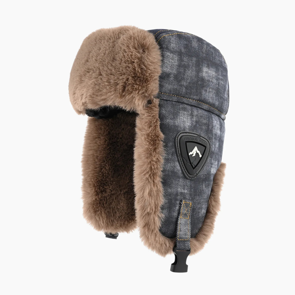 Unisex Winter pilot Thickened Plush Ear-Flap Hat men ski cap winter hat windproof bomber Trendy Patchwork Aviator Trapper cap