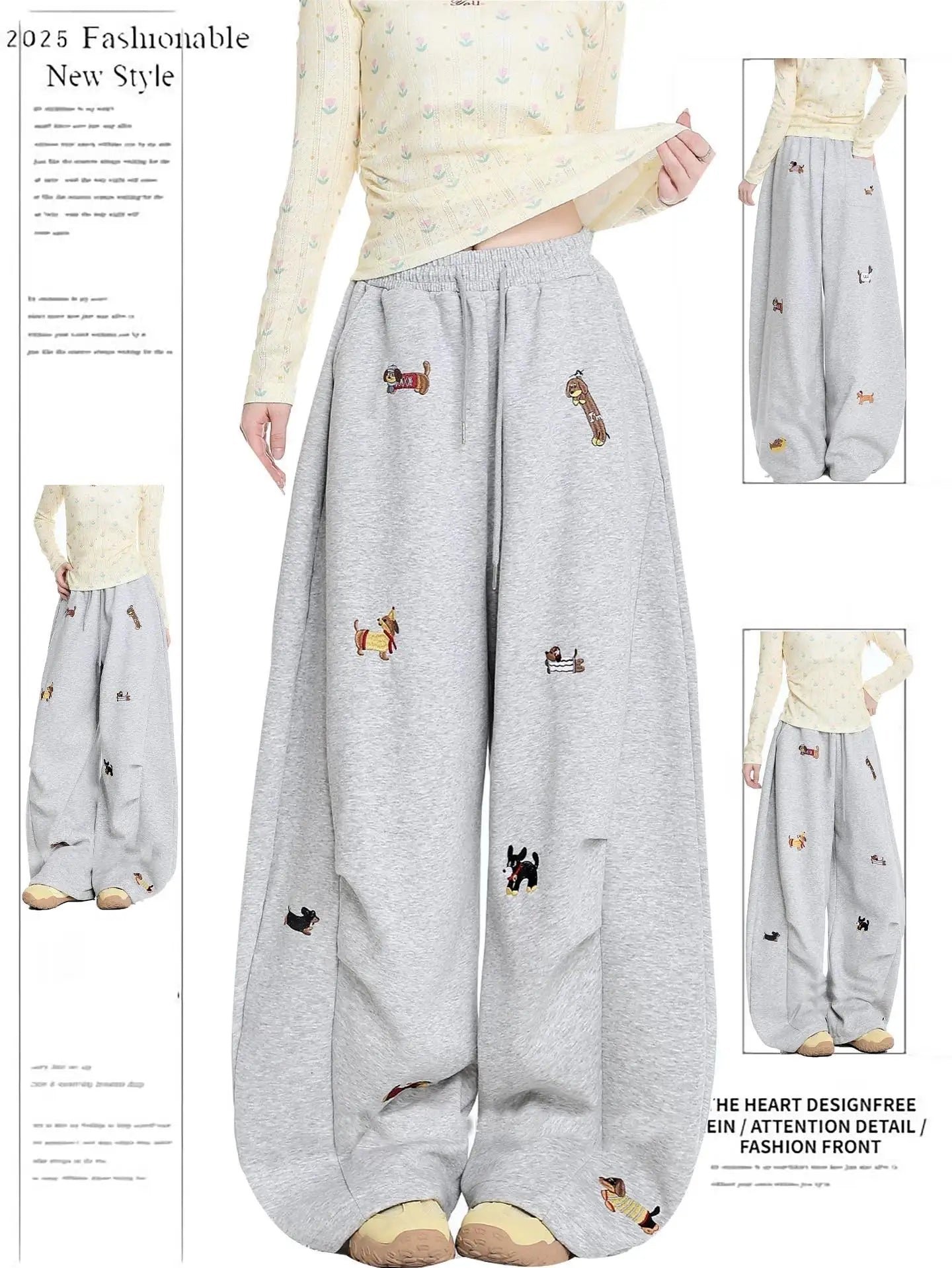 Y2K Baggy Cartoon Embroidery Jeans