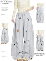 Y2K Baggy Cartoon Embroidery Jeans