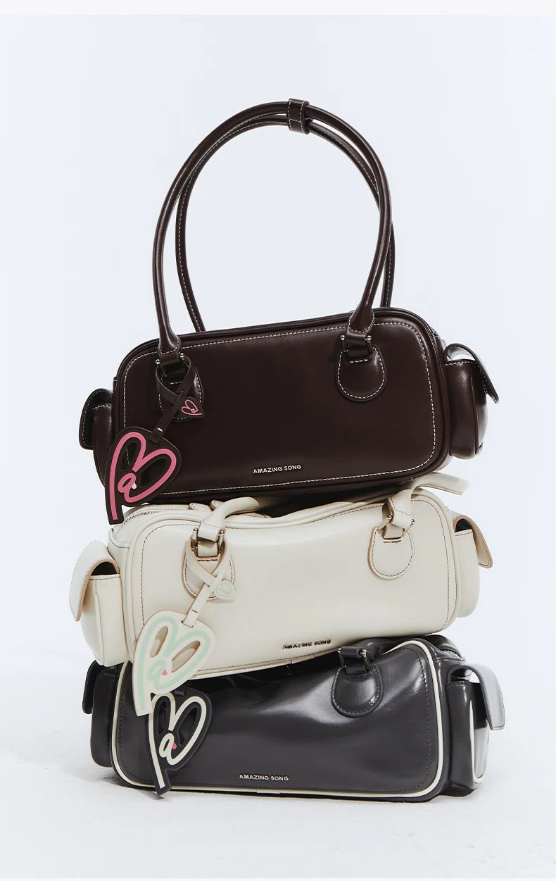 Amazing Song Toast Bag BGT Retro Chic Classic Bowling Bag Style Linear Shoulder Bag