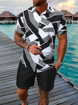 Men's Summer Patchwork 2-Piece Set