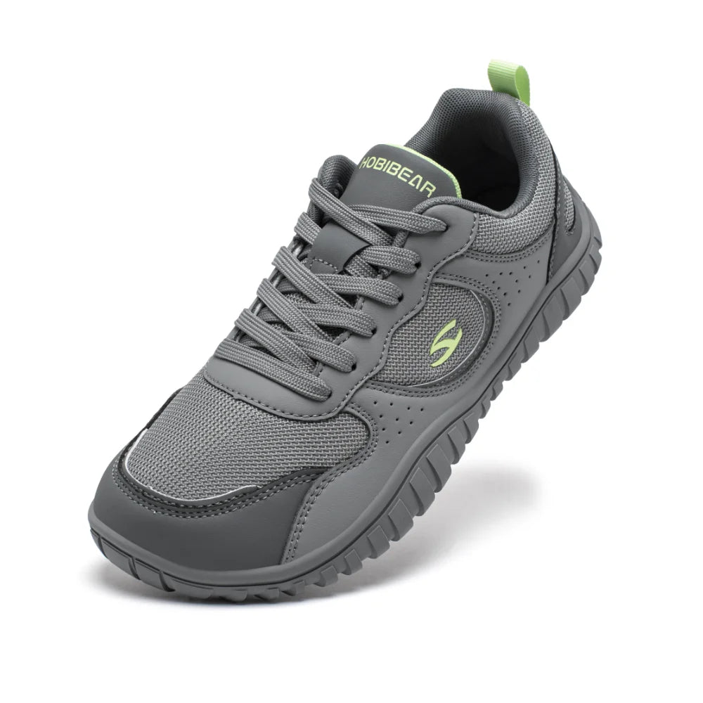 HOBIBEAR Unisex Wide Toe Sneakers Comfortable Walking Shoes Lace Up Outdoor Travel Breathable Running Sneakers
