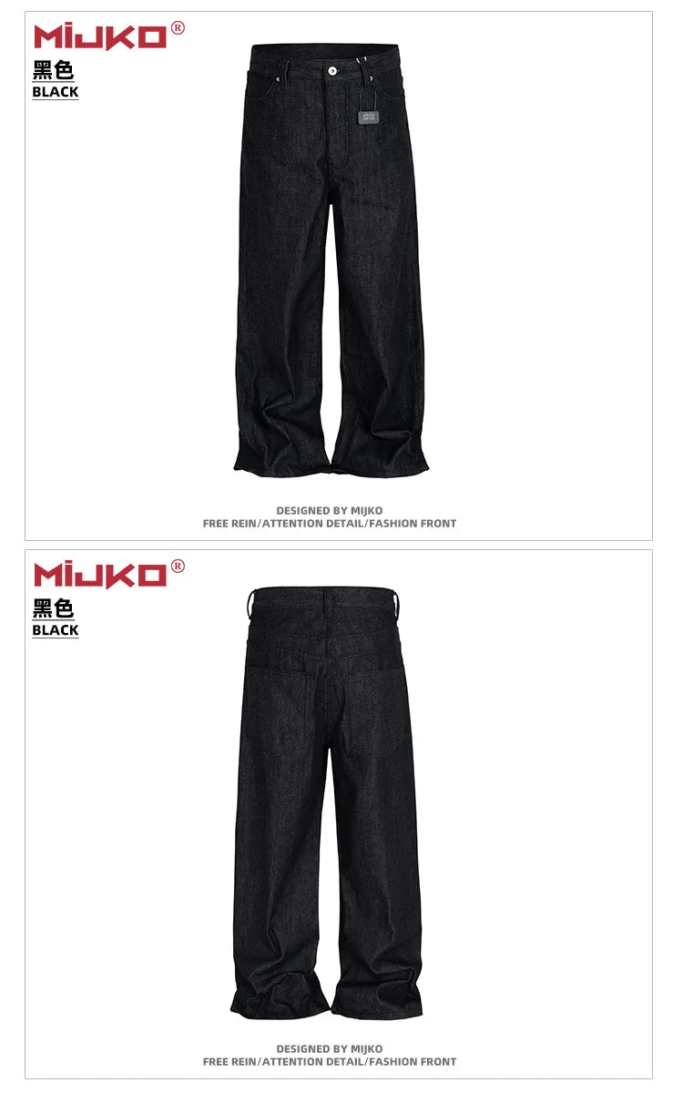 MIJKO Men's Relaxed Straight Denim Jeans – M to XXL