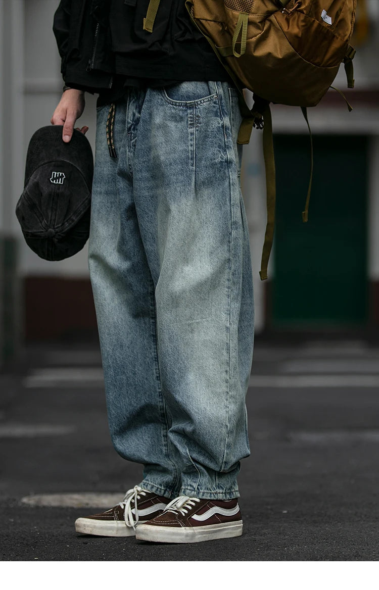 Men's Loose Fit Denim Cargo Jeans