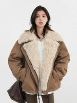 CHIC VEN Fashion Women Coats Loose Casual New Retro Motorcycle Cotton Jacket Thick Warm Female Overcoat Autumn Winter 2025