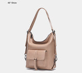 Zency Fashion Women Shoulder Bag 100% Genuine Leather Large Capacity Handbag Multifunction Use Satchel Crossbody Messenger Purse