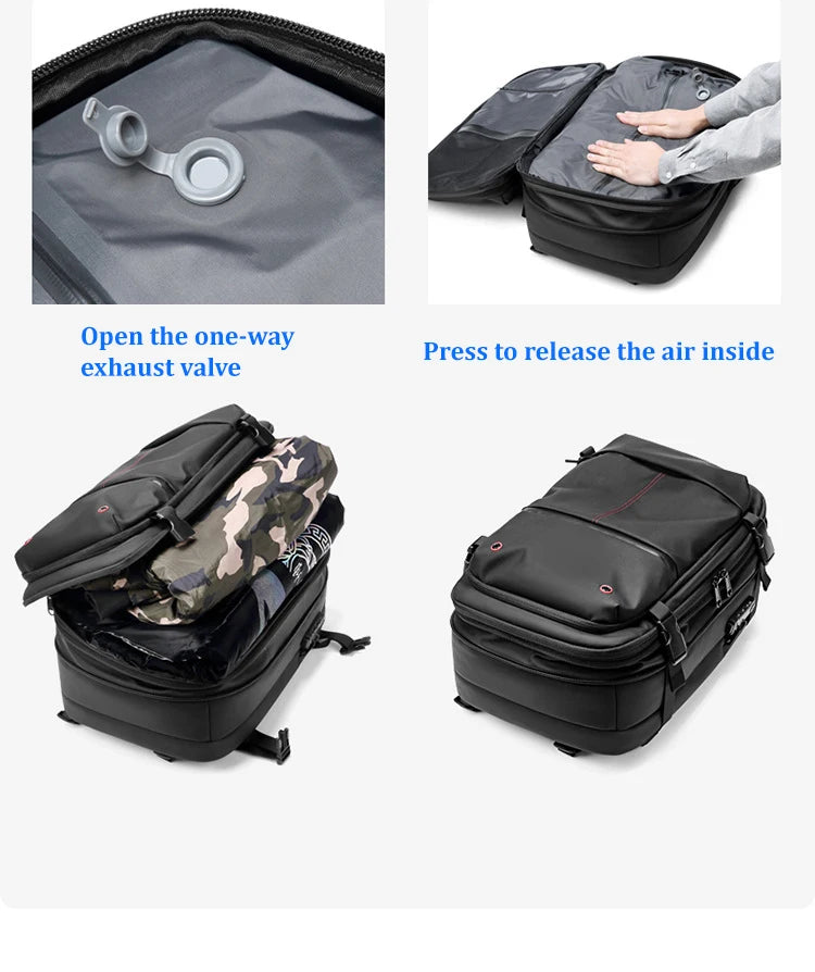 Vacuum Compression Travel Backpack – 17" Laptop & Adventure Ready