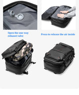 Vacuum Compression Travel Backpack – 17" Laptop & Adventure Ready