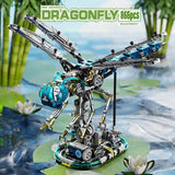 Mechanical Animal Technical Building Blocks, Light MOC Assembly Bricks, Shark Dragonfly Skull Piranha 4 Styles Adults Kids Gift