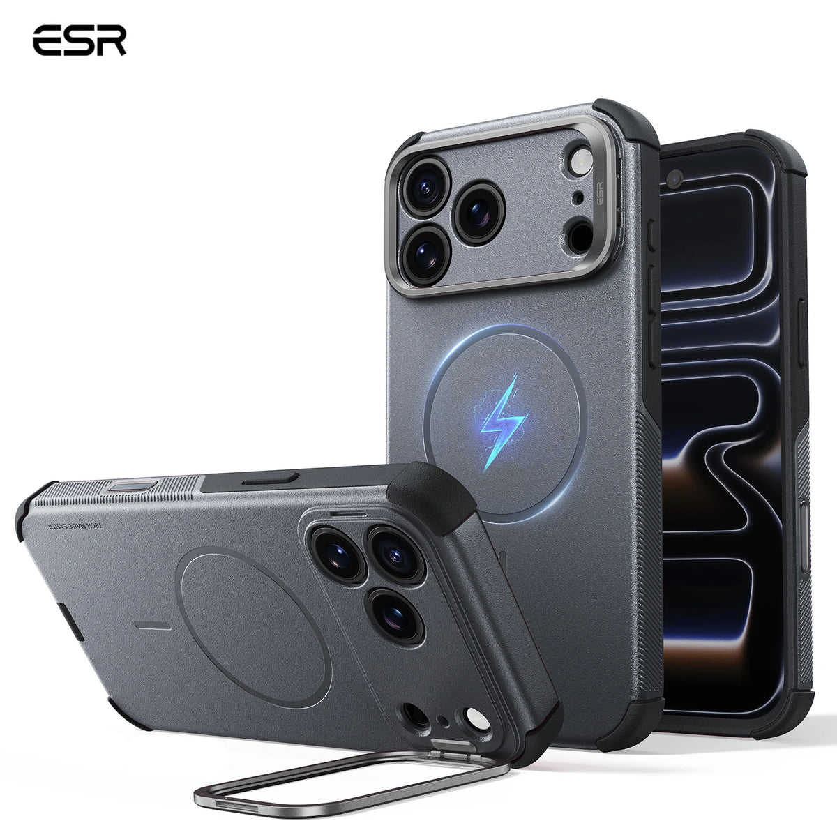ESR Magnetic iPhone Case with Adjustable Stash Stand