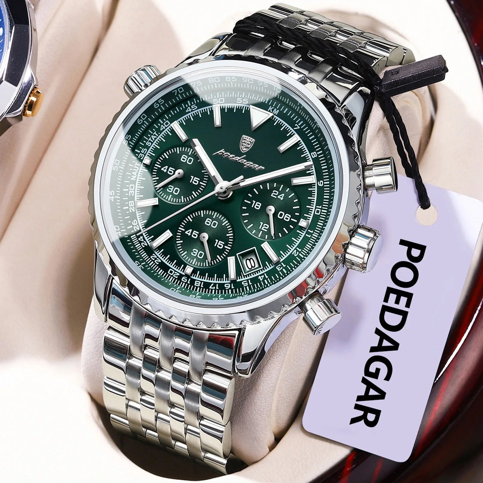 POEDAGAR Men's Luxury Chronograph Wristwatch