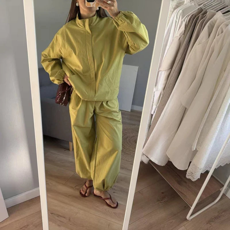 2025 Women Fall Autumn Sports style Jacket and Pants sets