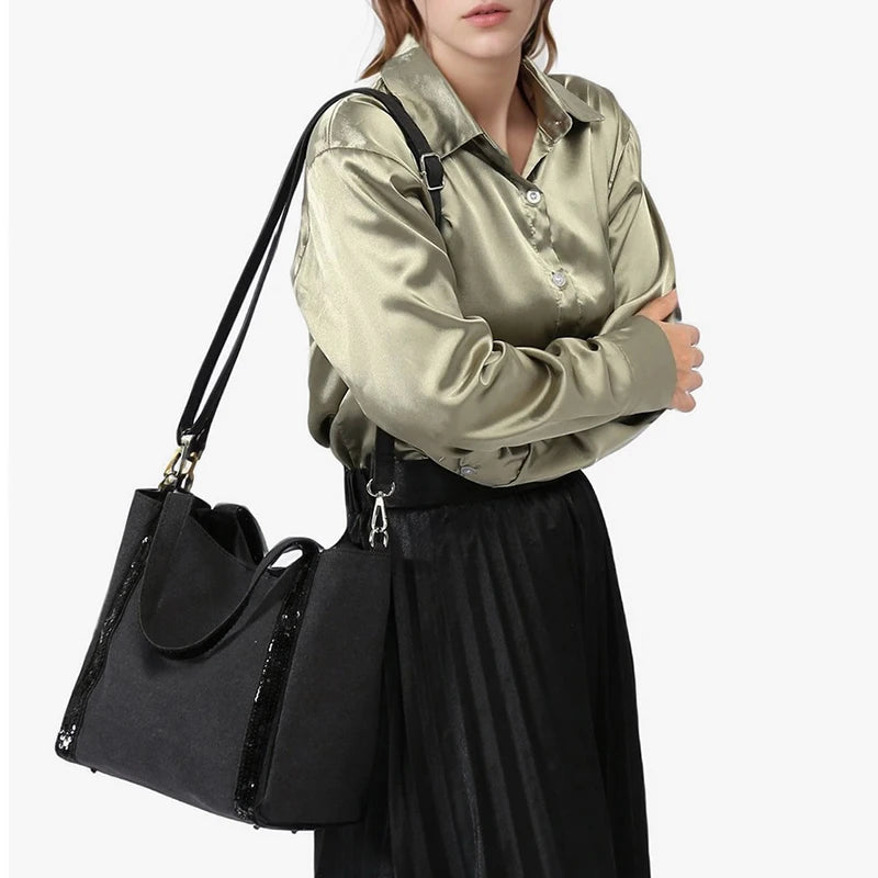 Women's Faux Suede Satchel Bag
