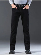 Men’s Classic Black Straight-Leg Stretch Jeans