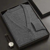 Men's Premium V-Neck Button-Down Cardigan Sweater