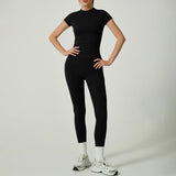 Quick-Drying Gym Leggings Set Sport Suit Short Sleeve Breathable Stretchy Slim Fitness Active Top Tight Gym Set