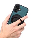 iPhone Faux Leather Case with 360° Ring Stand